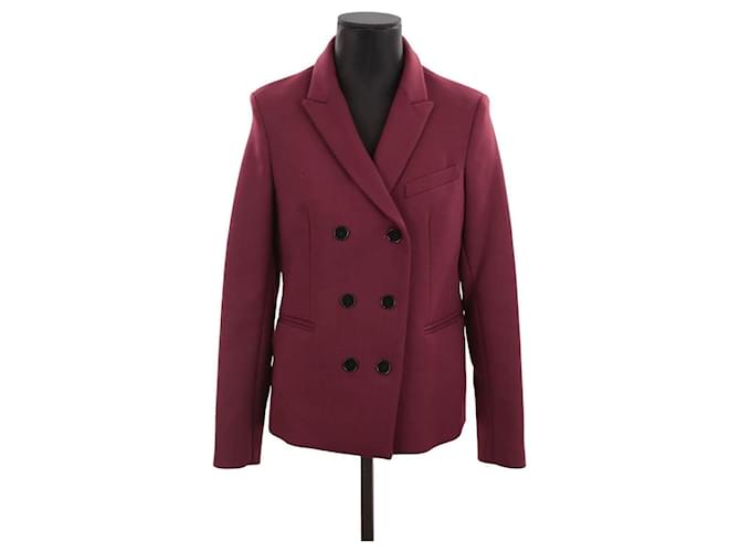 Sandro Cotton suit jacket Dark red  ref.1282561