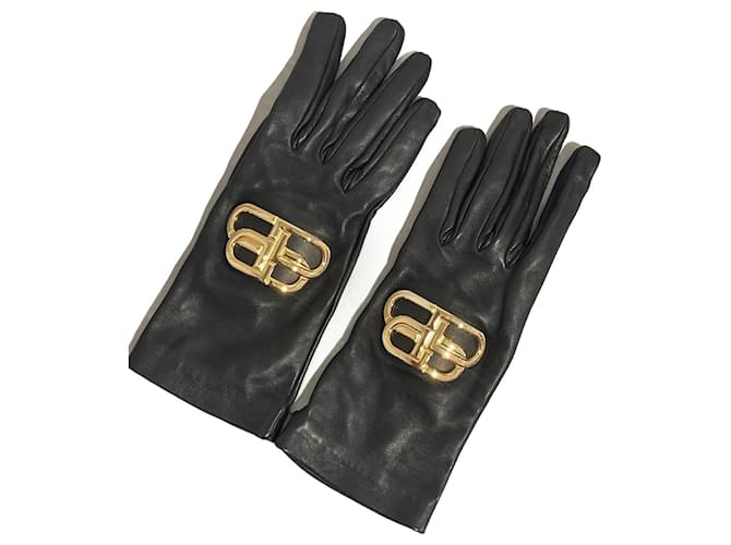 BALENCIAGA  Gloves T.International M Leather Black  ref.1282572
