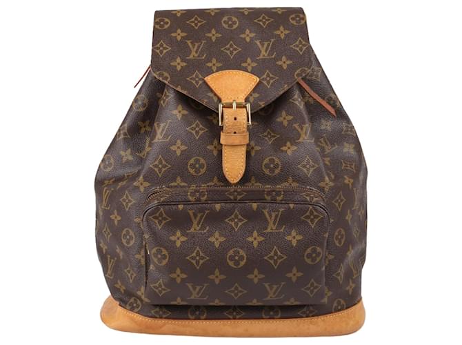 Louis Vuitton Montsouris GM Vintage Backpack Bag Brown Cloth  ref.1282651