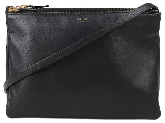 Céline Celine Large Trio bag in Black Leather  ref.1282657