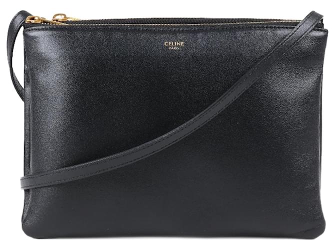 Céline Celine Large Trio bag in Black Leather  ref.1282663