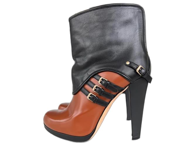 Bally Ankle Boots Brown Black Leather  ref.1282699