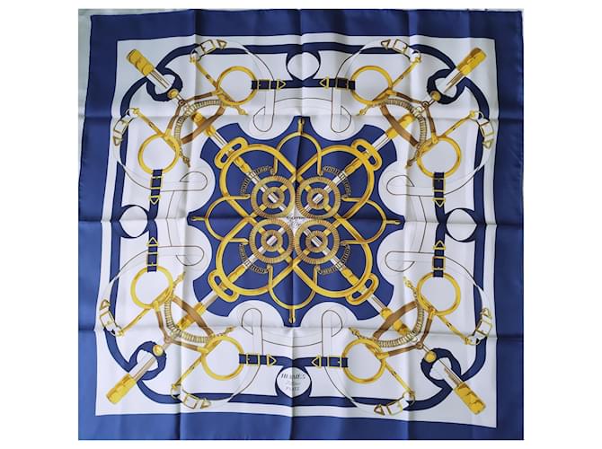 Hermès Silk scarves Navy blue  ref.1282704