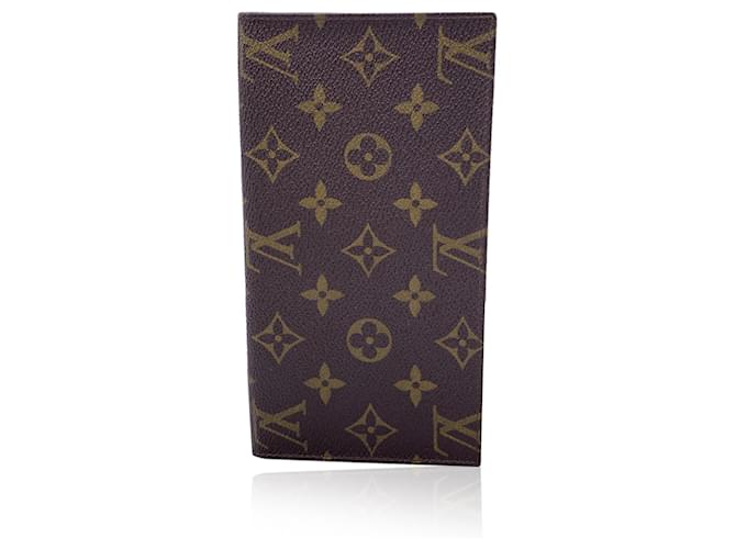 Louis Vuitton Carteira porta-cheques de lona com monograma vintage Marrom  ref.1282734