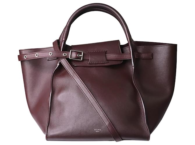 Céline Burgundy small Big two-way tote bag Dark red Leather  ref.1282804