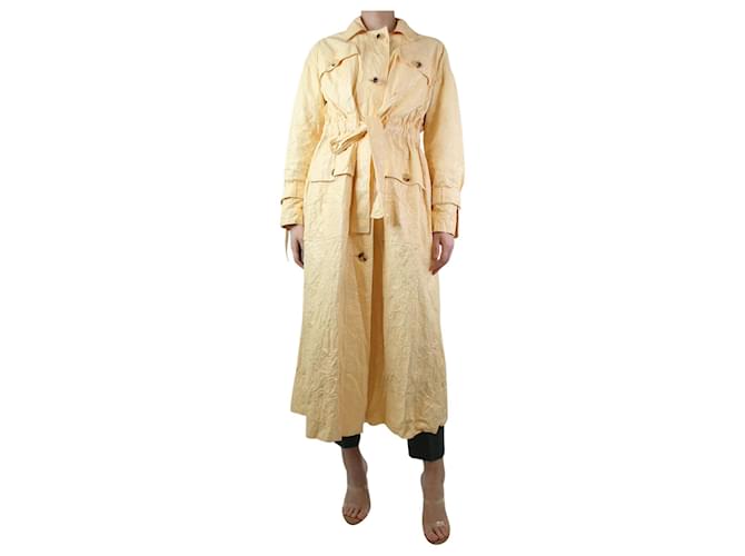 Rejina Pyo Yellow crinkled coat - size M  ref.1282807