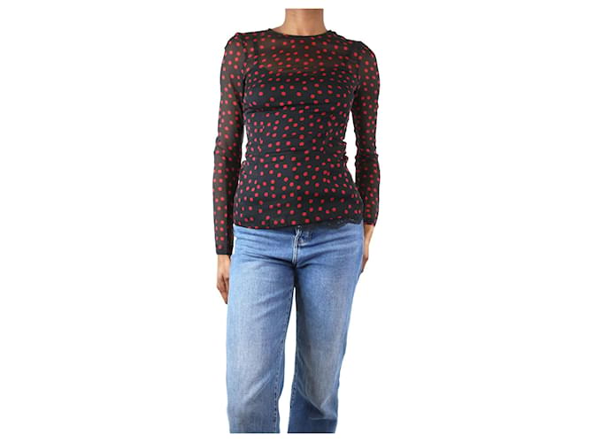 Dolce & Gabbana Black polka dot blouse - size UK 6 Silk  ref.1282851
