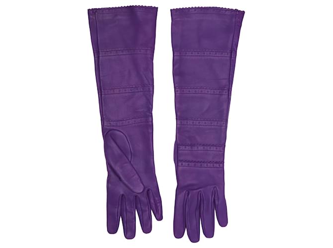 Hermès Purple leather gloves  ref.1282862