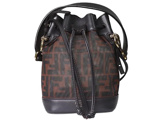 Zucca Fendi Brown Mon Tresor bucket bag Leather  ref.1282870