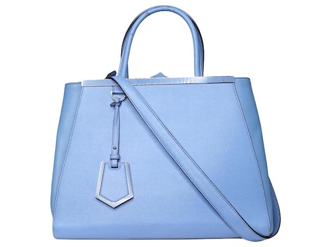 Fendi Blue 2Jours top handle bag Leather  ref.1282872