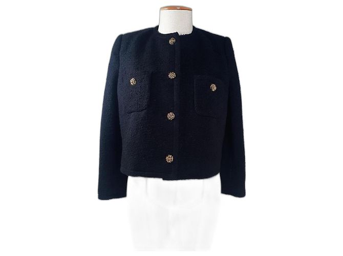Ba&Sh Giacca Meredith Lady Tweed Nera Nero