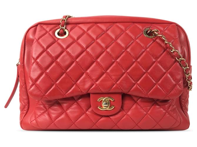 Chanel Red Lambskin CC Camera Flap Leather  ref.1282893