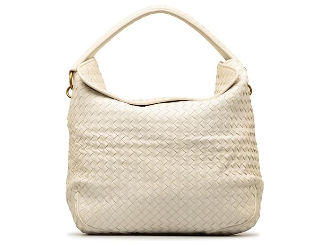 Weiße Intrecciato-Handtasche von Bottega Veneta Leder Kalbähnliches Kalb  ref.1282899