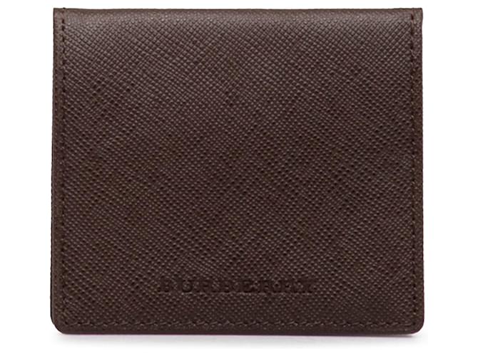 Burberry Brown Leather Coin Pouch Dark brown Pony-style calfskin  ref.1282911