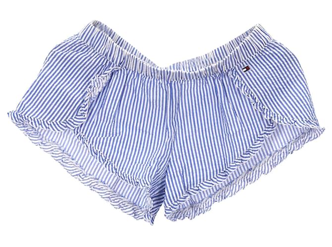 Tommy Hilfiger Shorts femininos listrados de algodão Azul  ref.1282975
