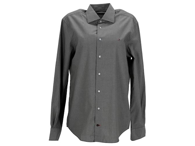 Tommy Hilfiger Mens Regular Fit Long Sleeve Shirt Woven Top Green Cotton  ref.1282982