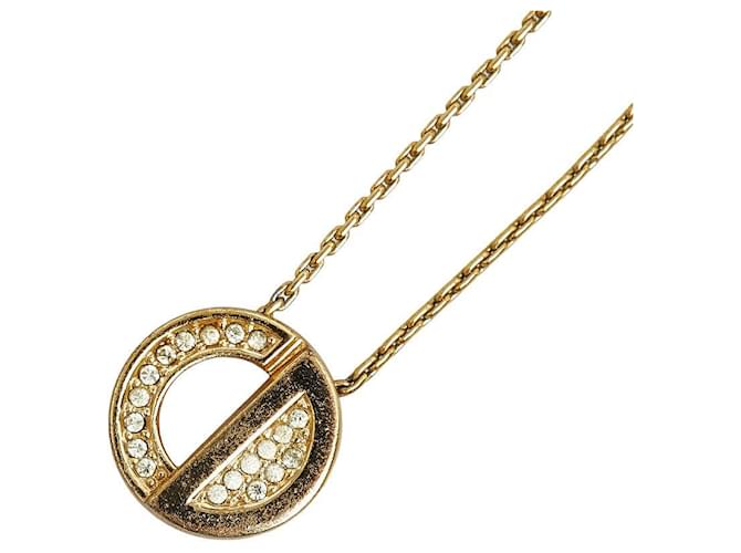 Dior Crystal CD Pendant Necklace Metal Necklace in Good condition  ref.1283010