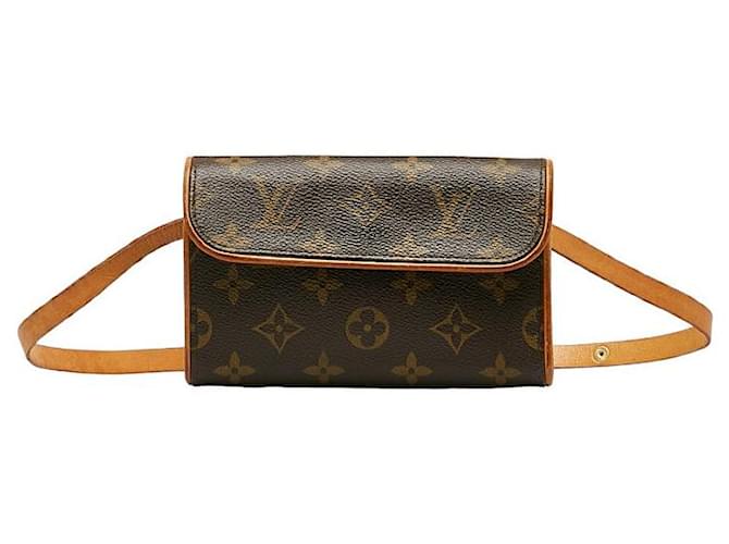 Sac à bandoulière Louis Vuitton Monogram Pochette Florentine XS M51855 en cuir PVC marron en très bon état Plastique  ref.1283018