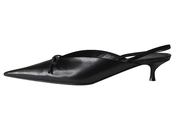 Balenciaga Black leather knife slingbacks - size EU 37.5  ref.1283053