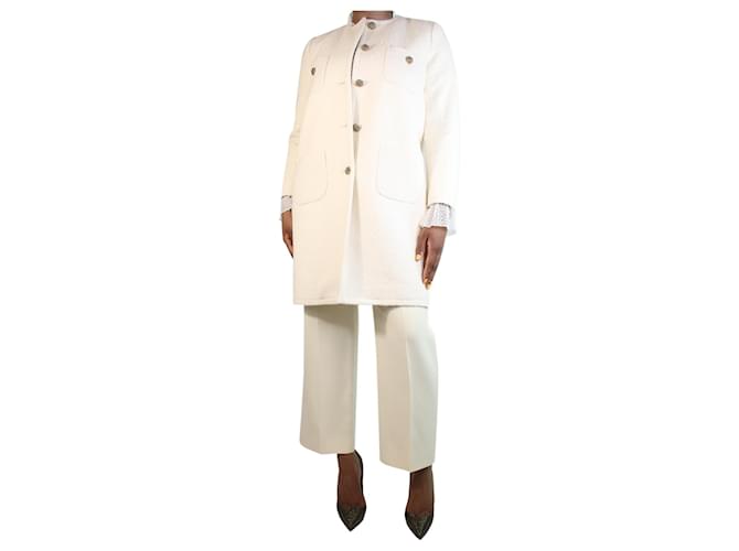 Ba&Sh Cream tweed buttoned coat - size UK 12 Cotton  ref.1283058