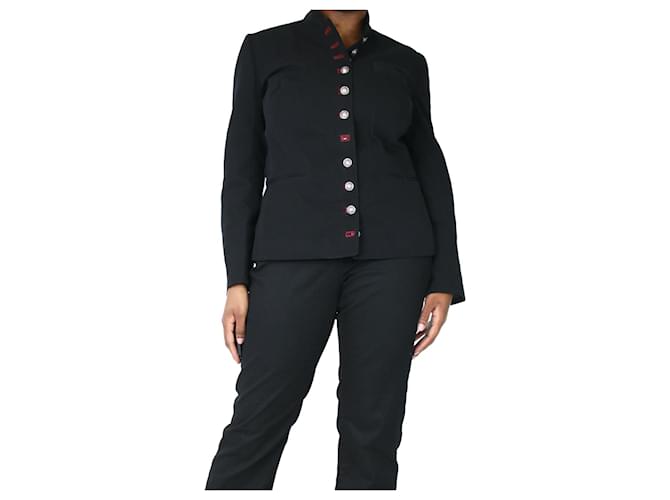 Autre Marque Black buttoned jacket - size UK 16 Cotton  ref.1283065