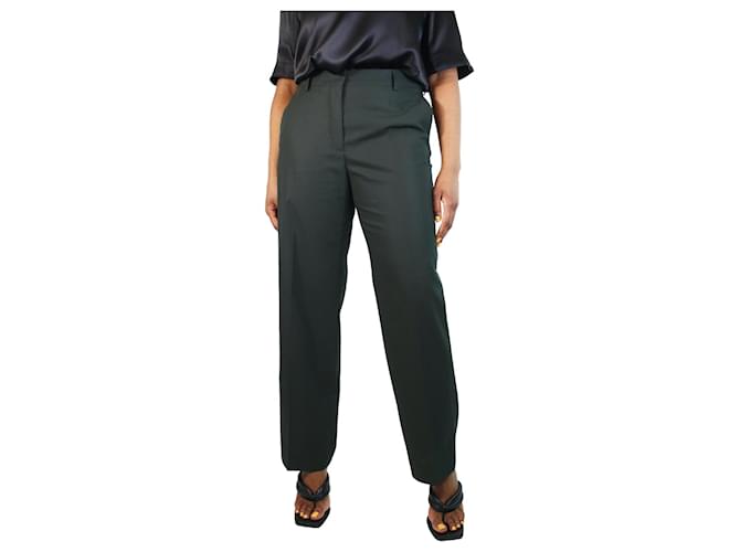 Dries Van Noten Dark green cotton trousers - size UK 14  ref.1283067