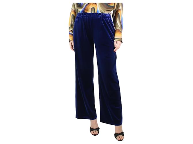 Autre Marque Blue velvet trousers - size UK 10 Polyester  ref.1283072