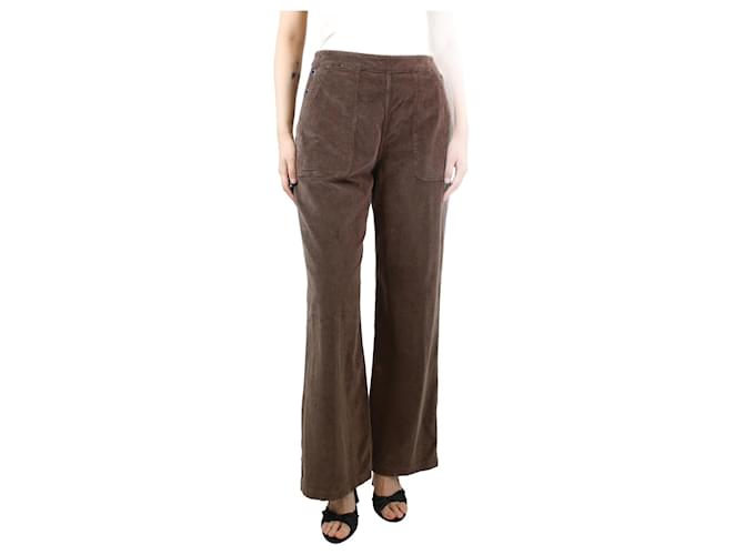 Autre Marque Brown corduroy straight-leg trousers - size UK 10 Cotton  ref.1283075