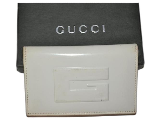 Gucci Kartenhalter Weiß Leder  ref.1283088