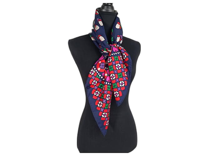 Yves Saint Laurent YSL vintage scarf 70s Multiple colors Silk  ref.1283098