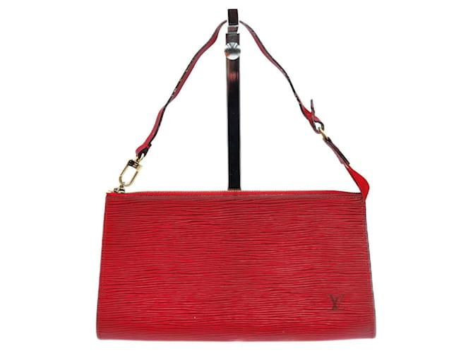 Bolsa de embreagem Louis Vuitton Epi Pochette Accessories Vermelho Couro  ref.1283105