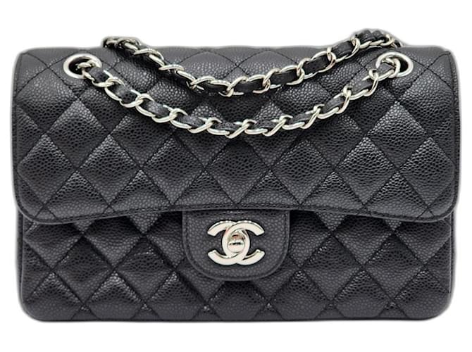 Timeless Chanel Classic 23 Caviar Small Flap Black Leather  ref.1283111