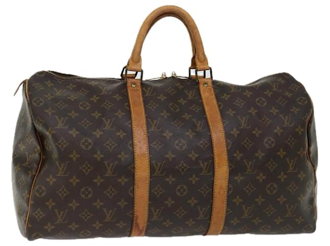 Louis Vuitton Monograma Keepall 50 Boston Bag M41426 Autenticação de LV 55226 Lona  ref.1283136