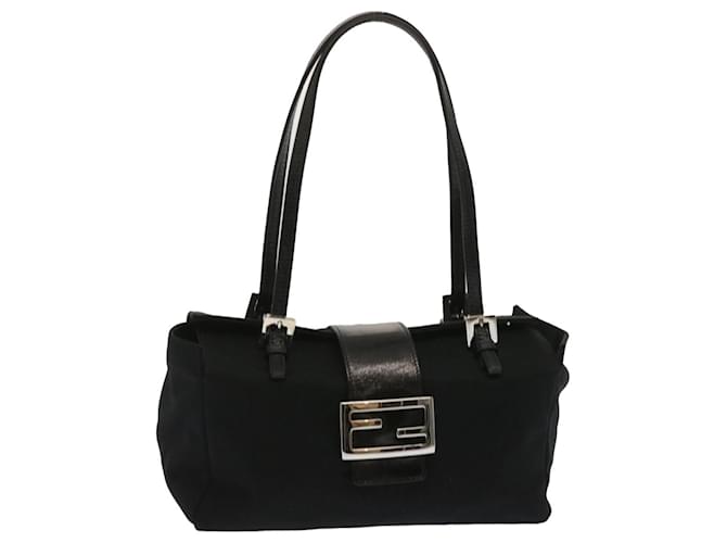 FENDI Mamma Baguette Shoulder Bag Nylon Black Auth ep3486  ref.1283206
