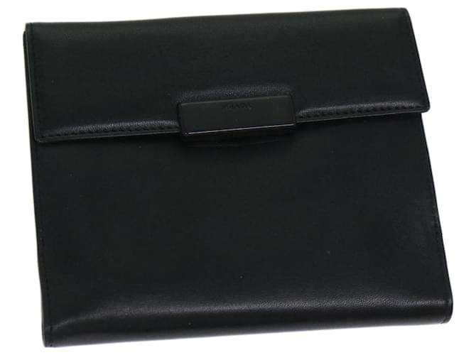 PRADA Wallet Leather Black Auth 67559  ref.1283224