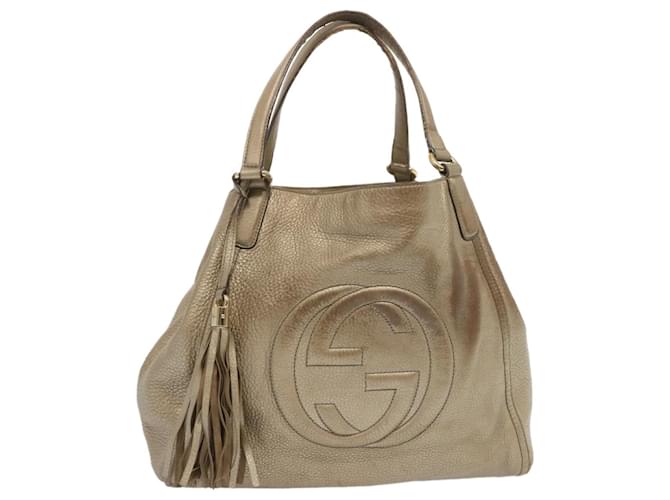 GUCCI Soho Tote Bag Leather Gold 282309 auth 67413 Golden  ref.1283283