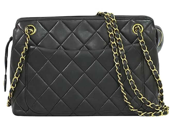 Chanel shopping Black Leather  ref.1283296