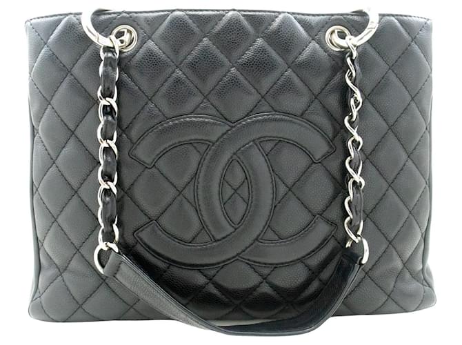 Chanel Grand shopping Black Leather  ref.1283316