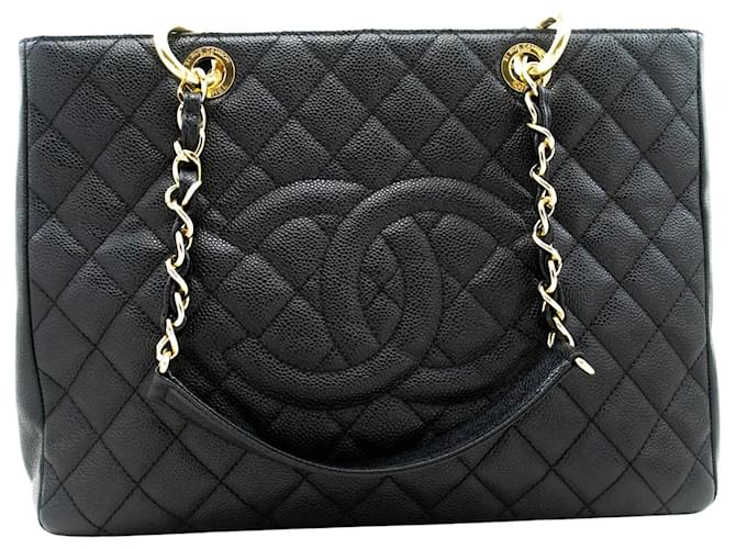Chanel Grand shopping Black Leather  ref.1283317