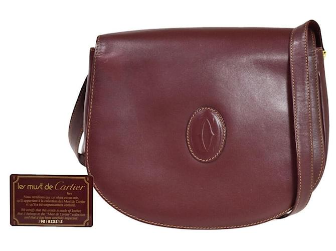 Cartier Must de Cartier Bordeaux Couro  ref.1283371