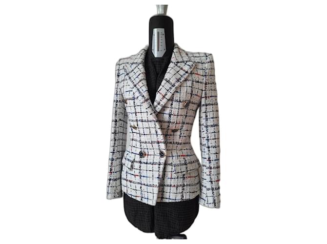 Giacca blazer in tweed di cotone da donna di Alexandre Vauthier Bianco  ref.1283401