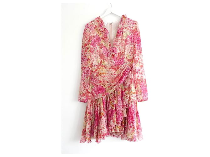 Vestido de seda floral Giambattista Valli Primavera 2019 Rosa  ref.1283412