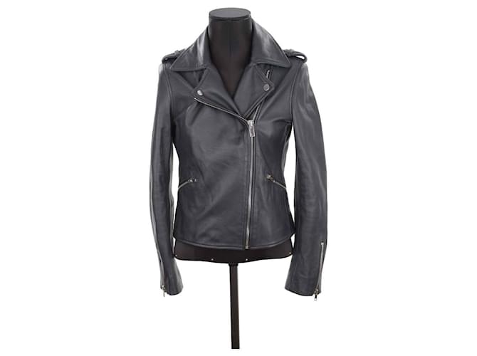Claudie Pierlot Leather jacket Black  ref.1283417