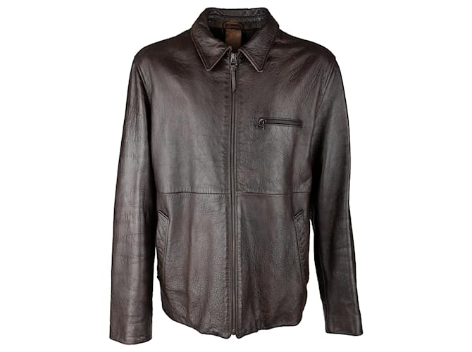 Dolce & Gabbana leather jacket Brown  ref.1283456
