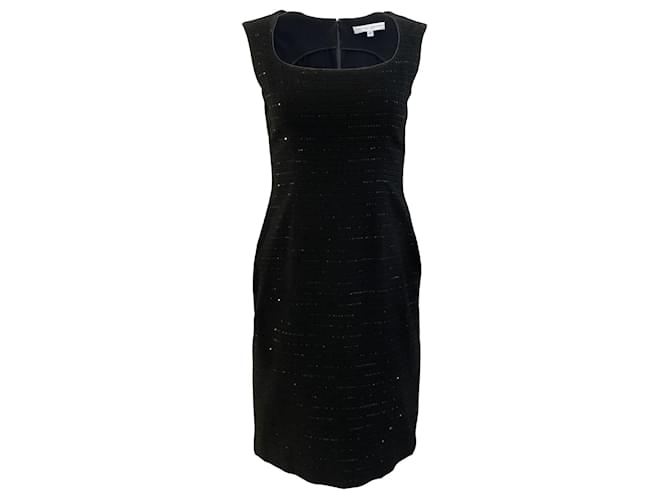 Autre Marque Carolina Herrera Black Sequin Embellished Sleeveless Dress Cotton  ref.1283465