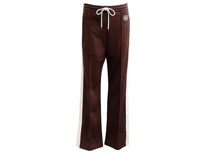 Autre Marque Pantalones de chándal con bordado de anagrama de punto marrón de Loewe Castaño Poliéster  ref.1283478