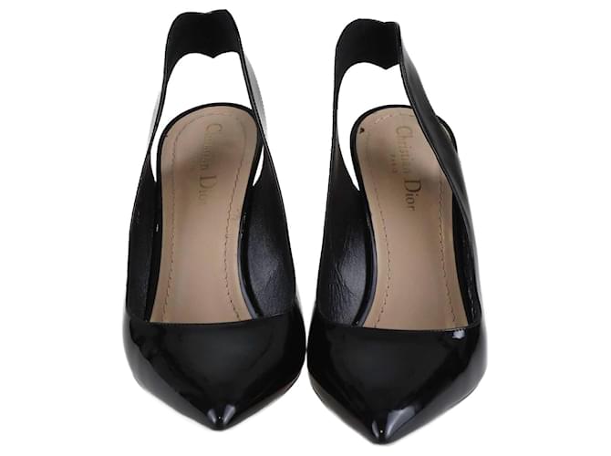 Christian Dior Black Pointed Toe Slingback Pumps Leather  ref.1283492