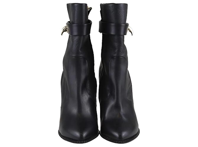Stivali con zeppa Givenchy in pelle nera con dente di squalo Nero  ref.1283495