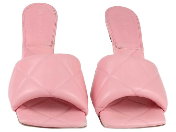 Autre Marque Bottega Veneta Pink Lido Mule Sandals Leather  ref.1283516