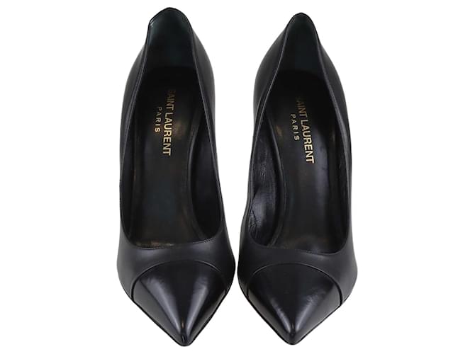 Zapatos de tacón con puntera de cuero negro de Saint Laurent  ref.1283532